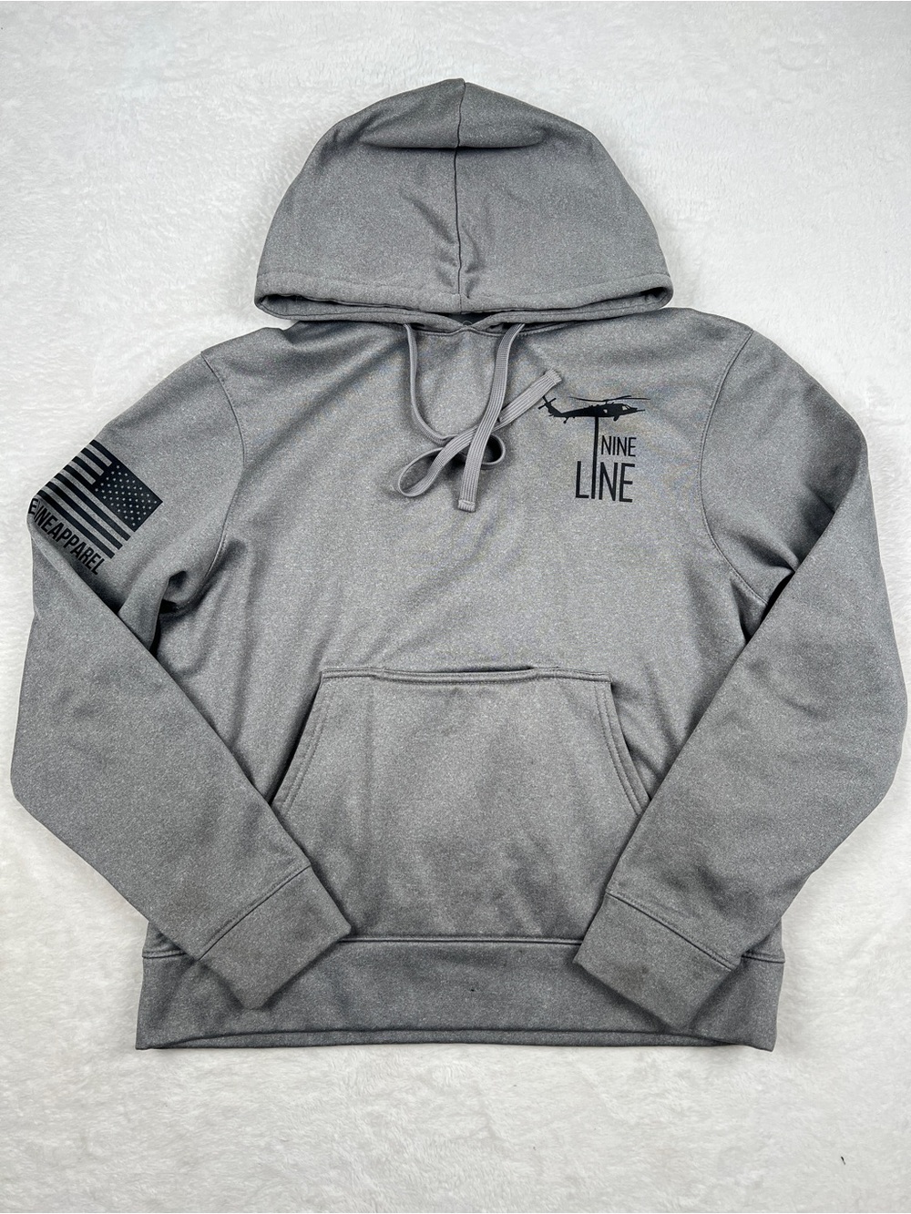 Nine Line Apparel Dropline Logo Tailgater Hoodie Gray Insulated Men’s Size M